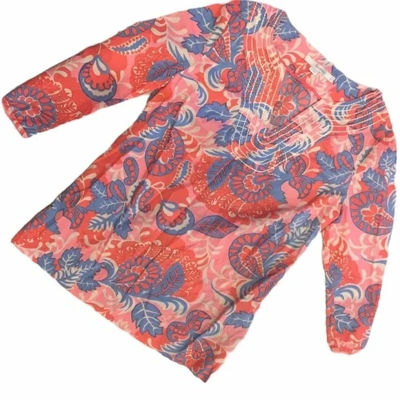 Boden Stitched V Neck Floral Top Sz 6 - Picture 2 of 5